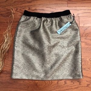 NWT Cynthia Rowley Gold Foil Mini Skirt, Size 6